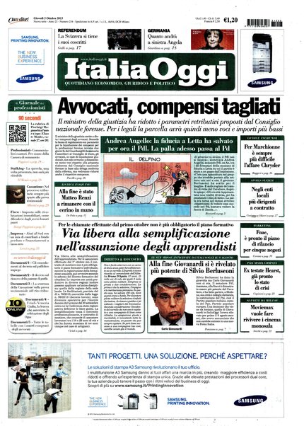 Italia oggi : quotidiano di economia finanza e politica